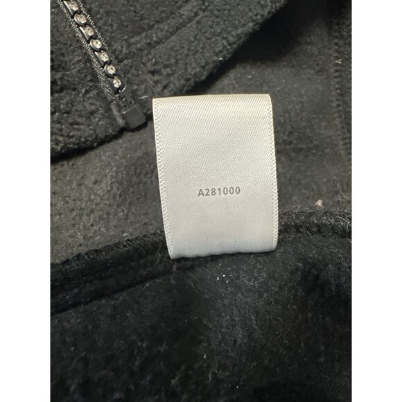 Quacker Factory Black Zip-Up Hooded Fleece Jacket Rhinestone Zipper Pull Sz L - Picture 8 of 9